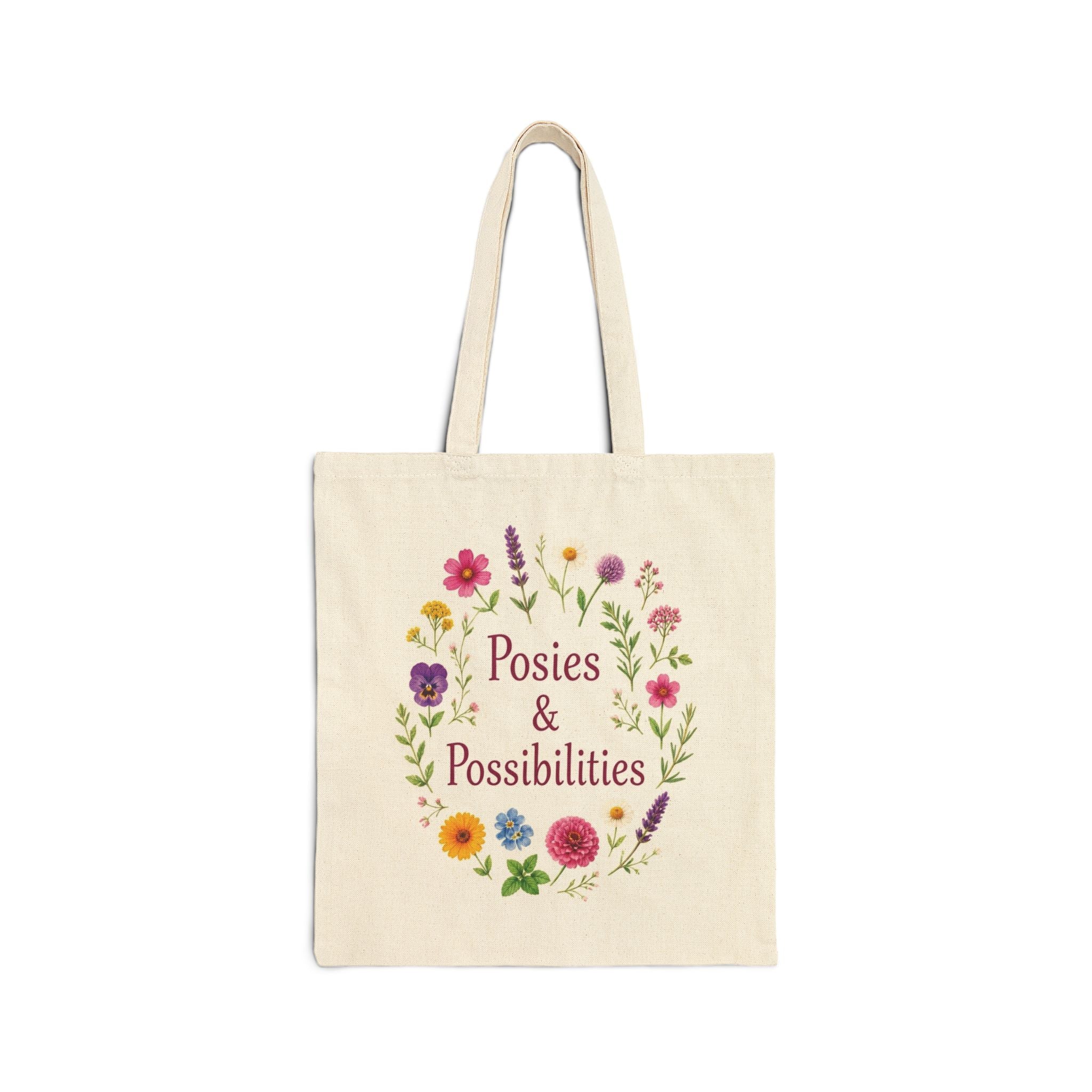Posies & Possibilities — Floral Cotton Tote Bag