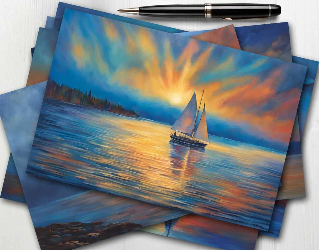 Sailboat Note Cards | Handmade Nature Stationery Set