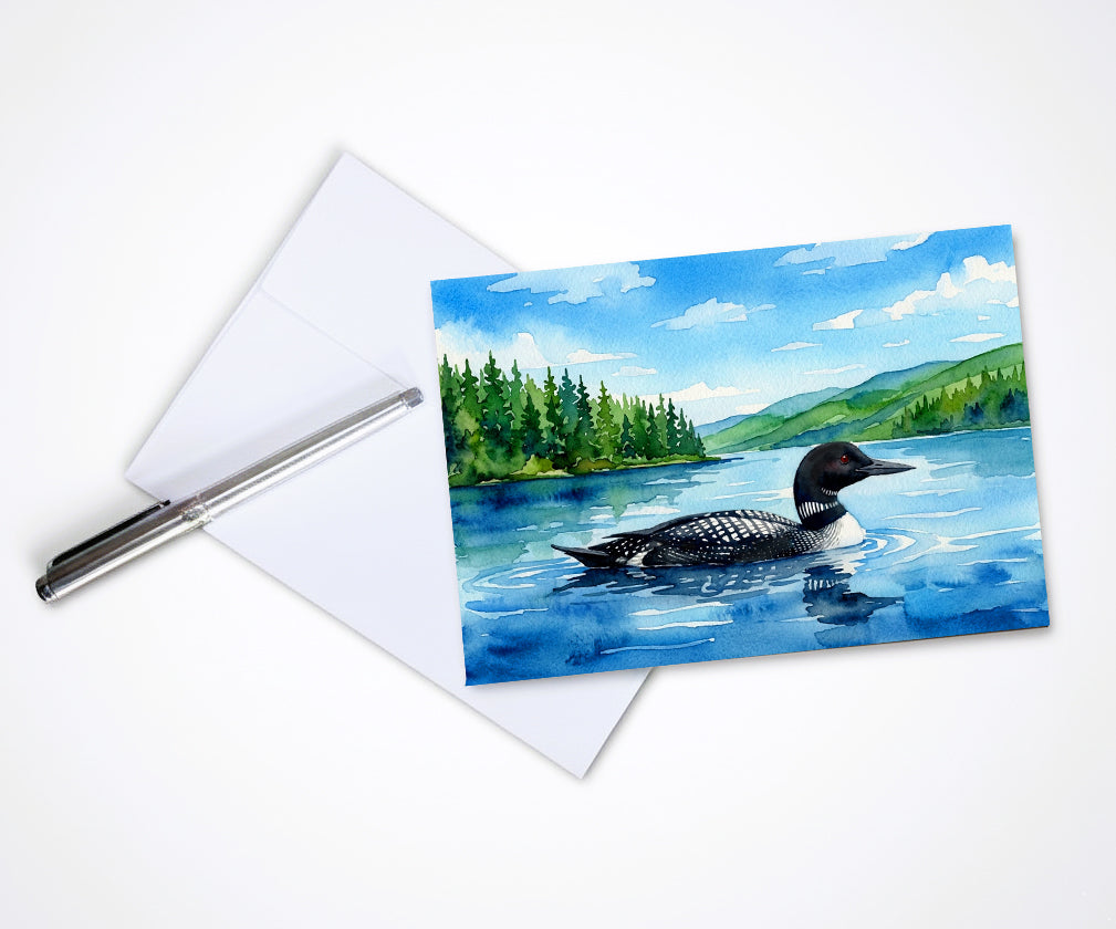 Loons On The Lake Note Cards | Handmade Nature Stationery Set