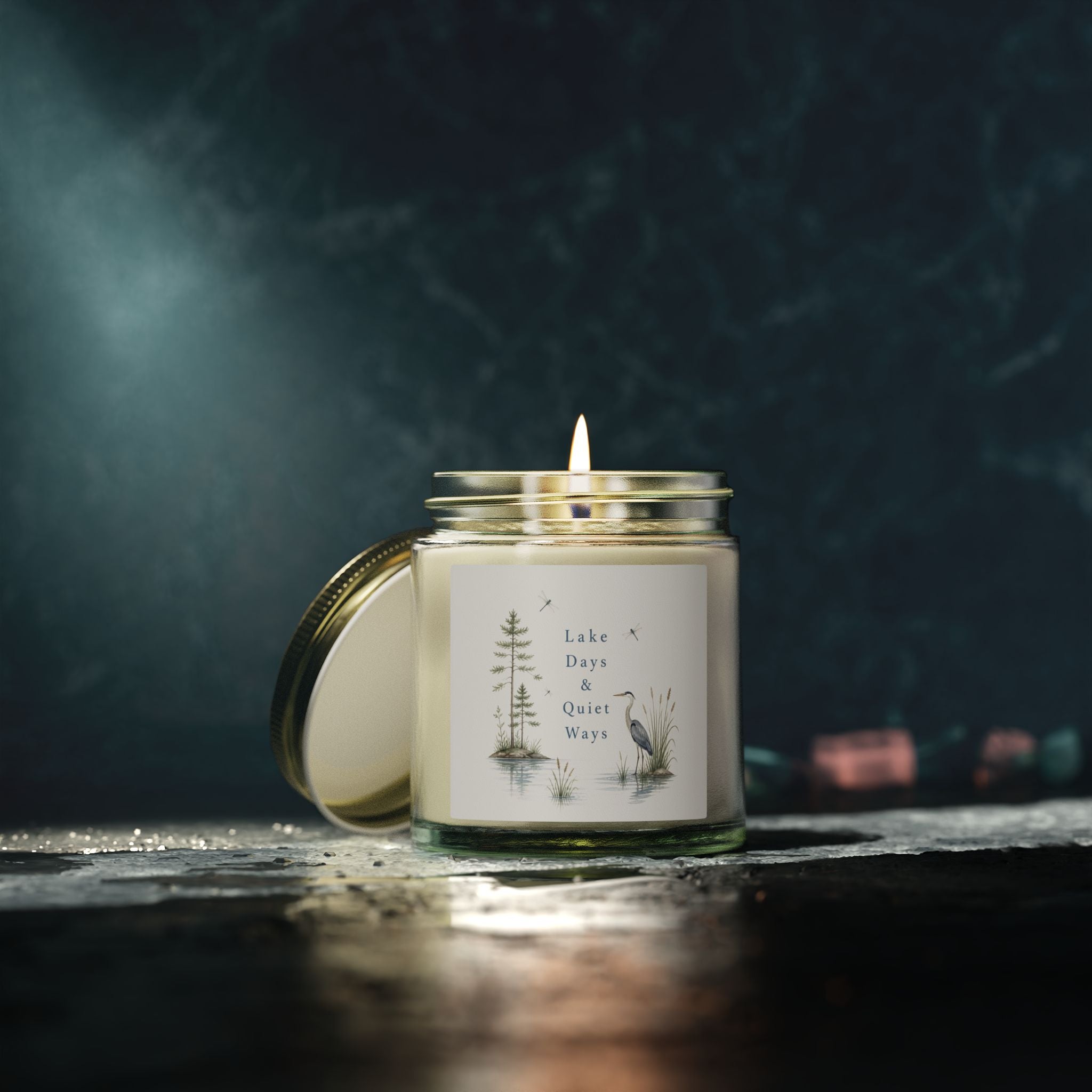 Lake Days & Quiet Ways Scented Candle — Coconut Apricot Wax (4oz & 9oz)