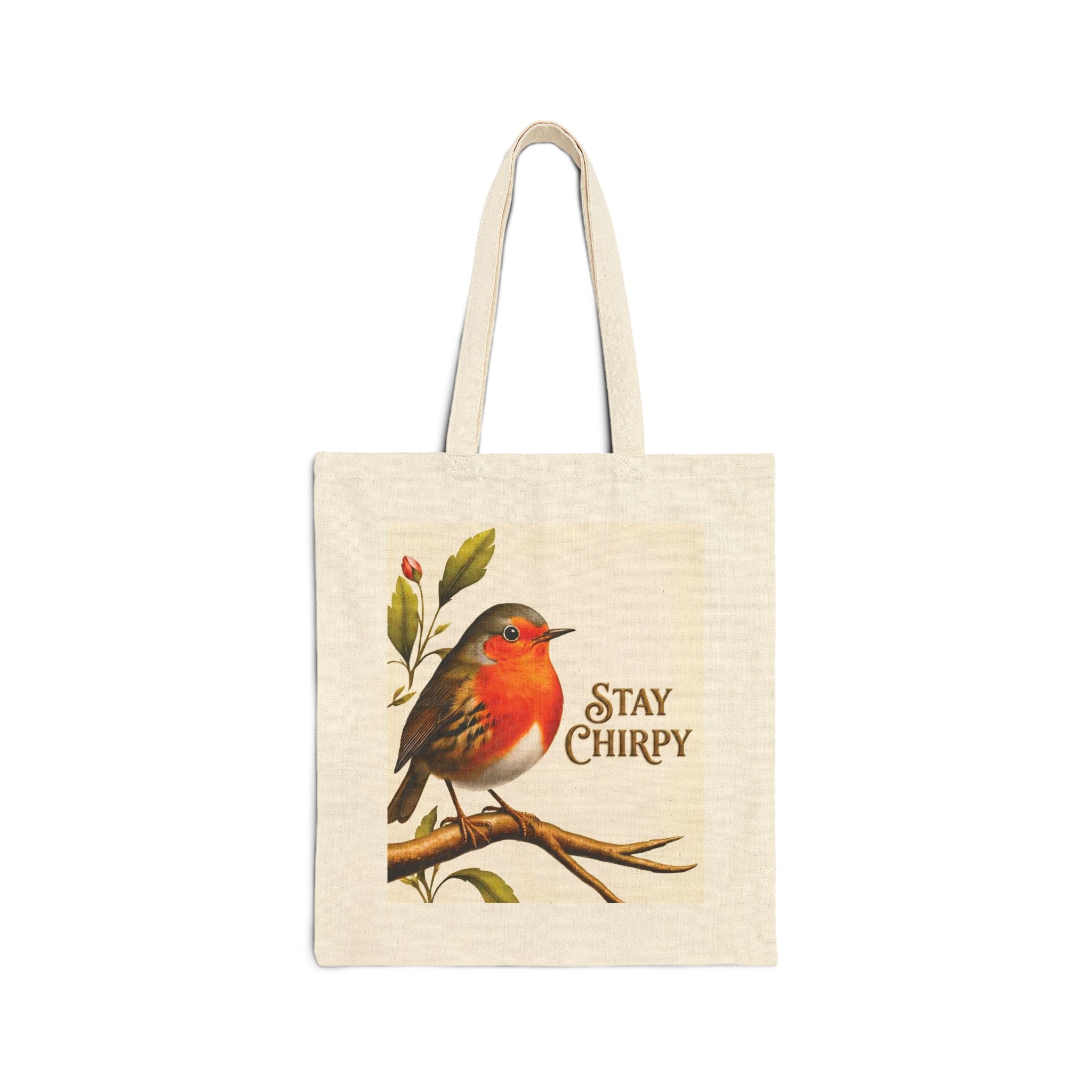 Stay Chirpy - Botanical Cotton Canvas Tote Bag