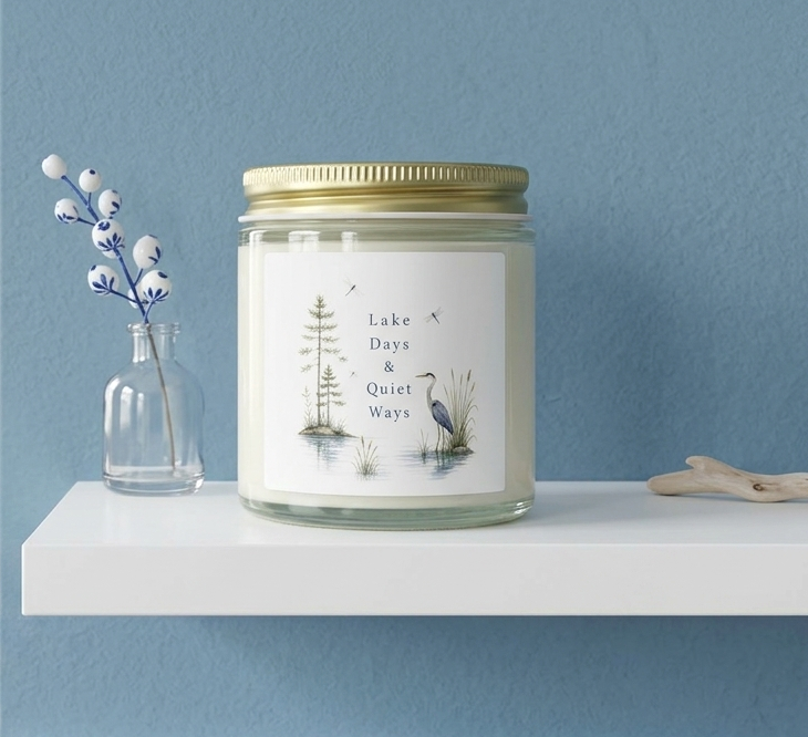 Lake Days & Quiet Ways Scented Candle — Coconut Apricot Wax (4oz & 9oz)