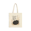 Cozy Black Cat Canvas Tote Bag - "Protected by Good Vibes & Black Cat Energy" Aesthetic Shoulder Bag