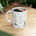 Lakefront Wildlife Ceramic Mug — Heron & Pines Nature Coffee Cup (11oz, 15oz)