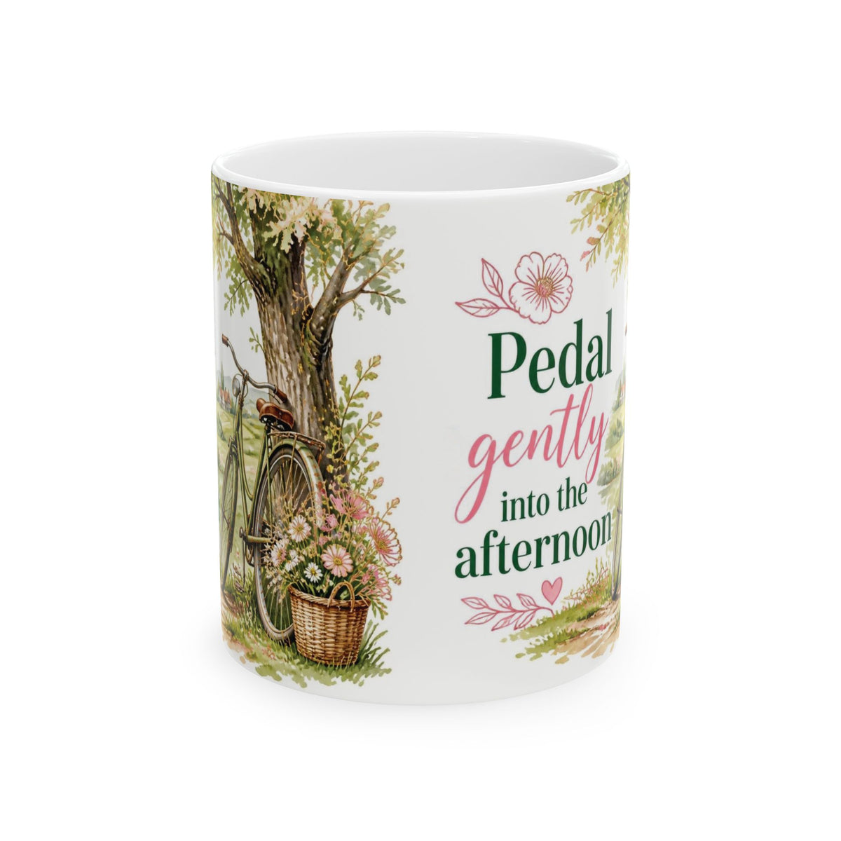 Pedal Gently mug available in 11 oz and 15 oz sizes
