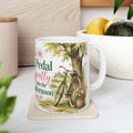 Cottagecore coffee mug with floral countryside design
