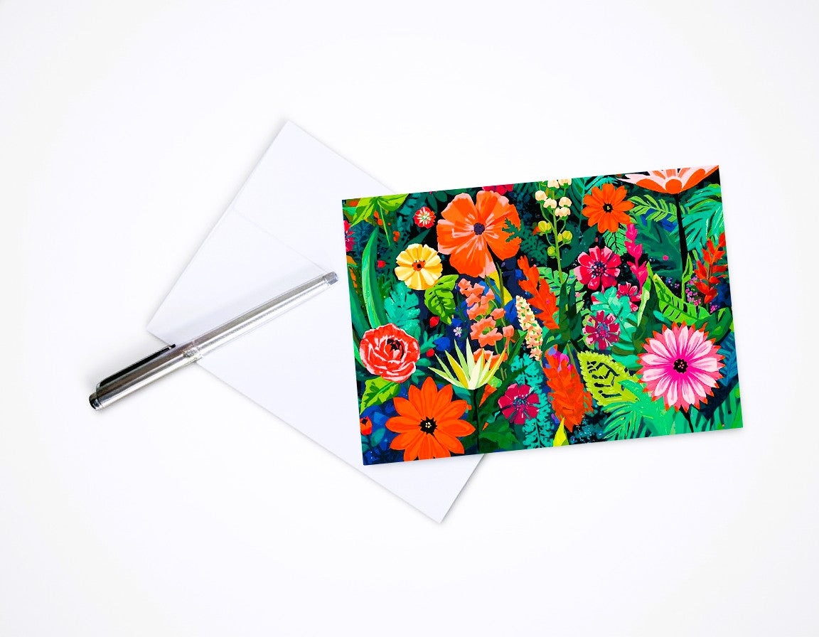 Tropical Flower Note Cards | Handmade Nature Stationery Set