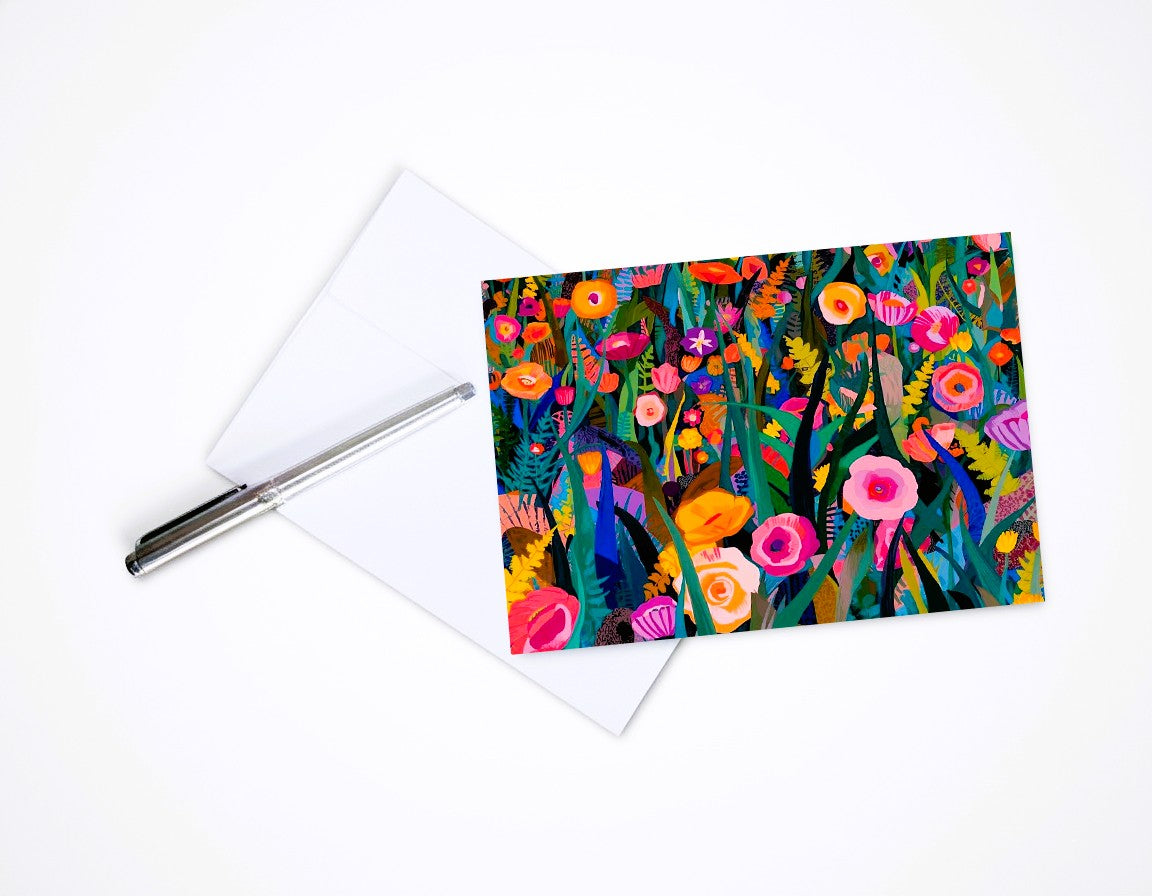 Tropical Flower Note Cards | Handmade Nature Stationery Set