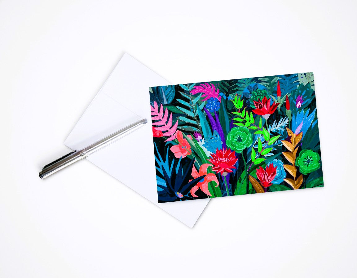 Tropical Flower Note Cards | Handmade Nature Stationery Set