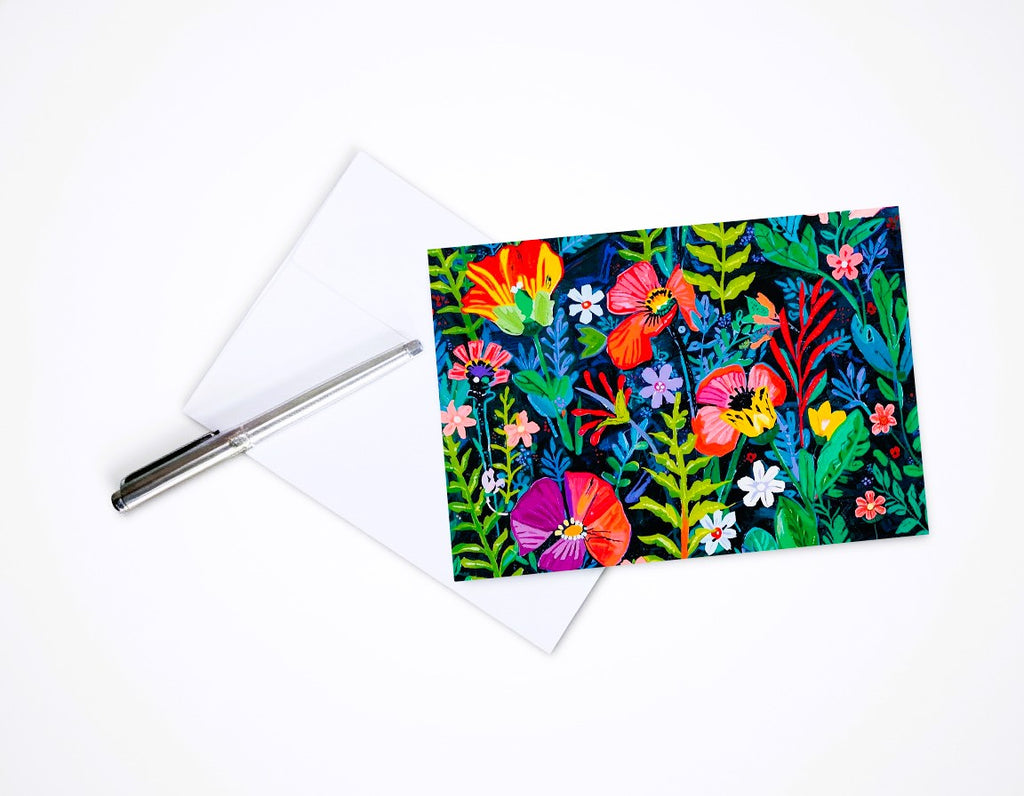Tropical Flower Note Cards | Handmade Nature Stationery Set
