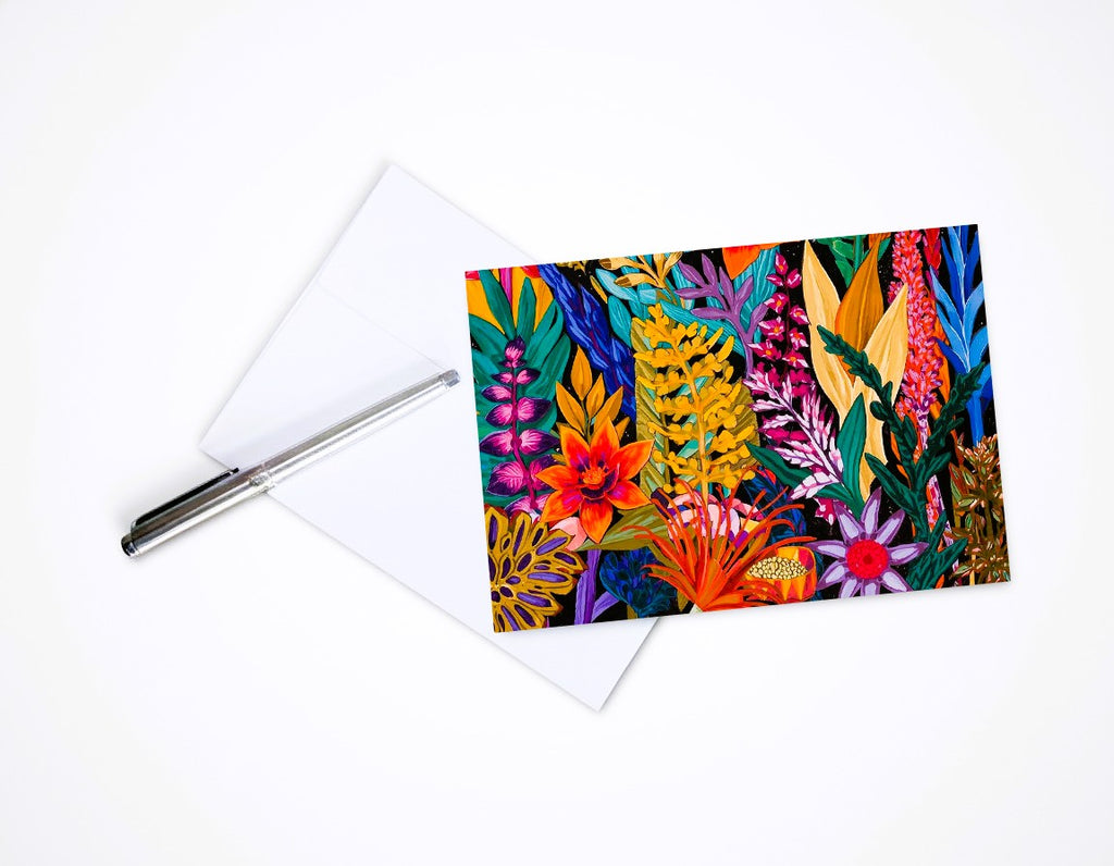 Tropical Flower Note Cards | Handmade Nature Stationery Set