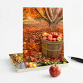 Apple Orchard Note Cards, Set of 6 Handmade 5x7 Autumn Harvest Greeting Cards