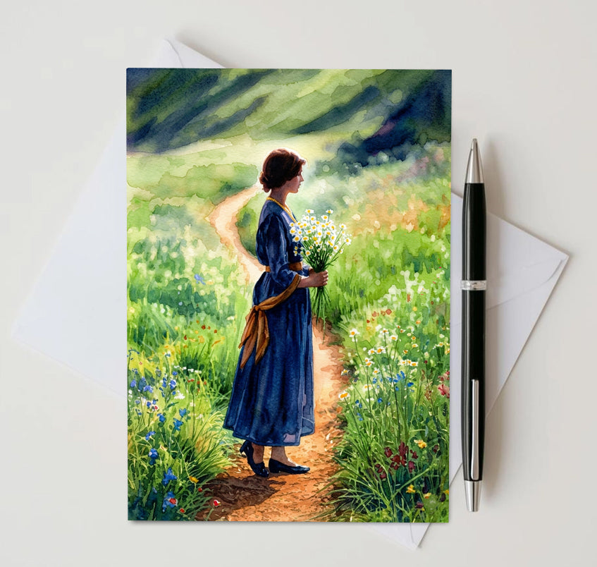 Wildflower Stroll Note Card | Handmade Nature Stationery