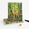 White Tailed Deer Fawn Note Cards, Set of 8 Handmade 5x7 Woodland Nature Greeting Cards