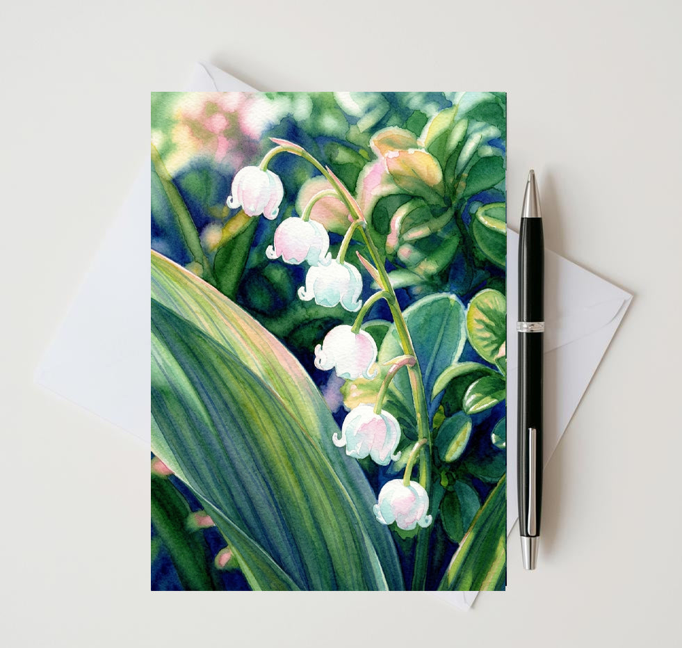 Lily Of The Valley Note Cards, 6 Different Handmade 5x7 Botanical Greeting Cards