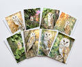 Barn Owl Note Cards Set of 8, Woodland Wildlife Blank 5X7 Greeting Cards, Majestic Bird Stationery, Nature Lover Gift  Pack