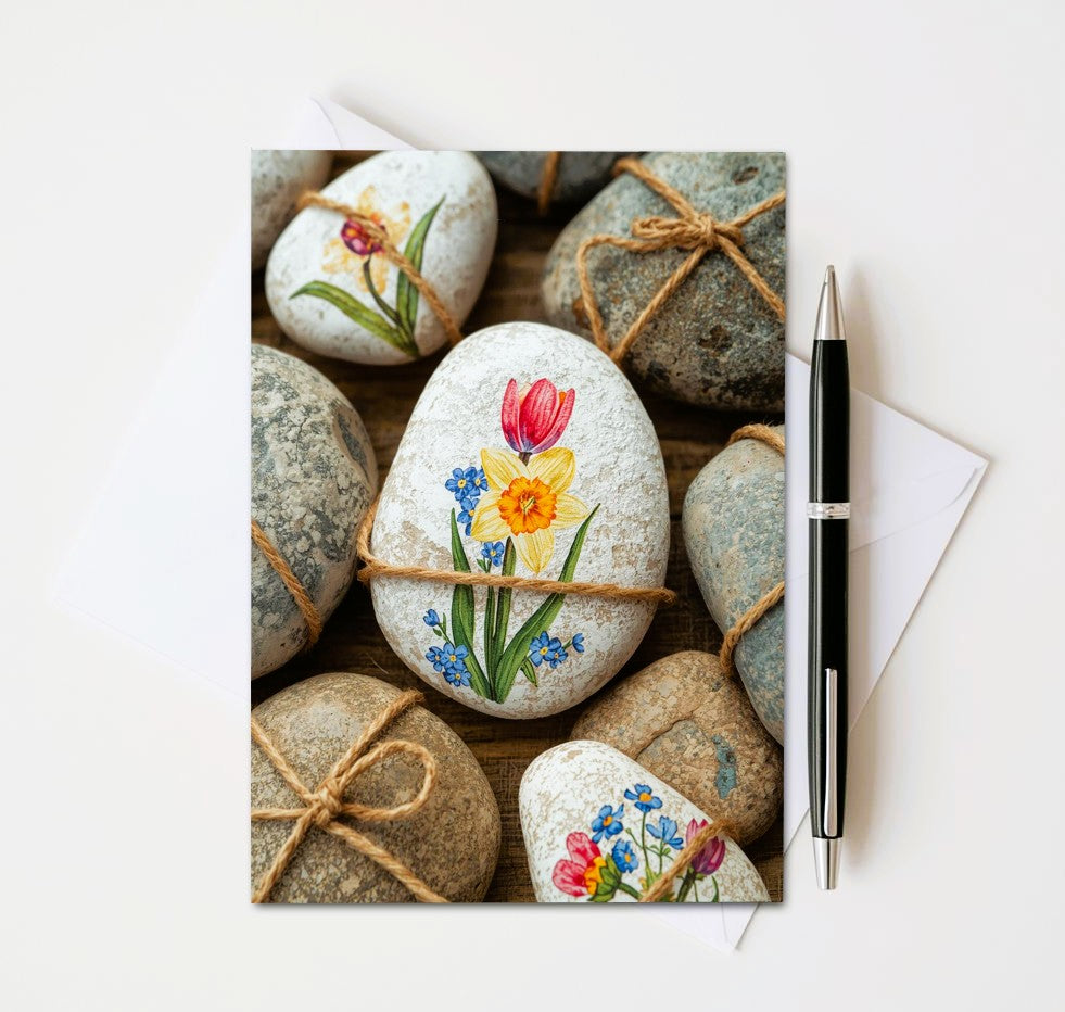 Painted Rock Note Cards | Handmade Nature Stationery Set