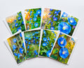 Morning Glory Note Cards Set of 8, Blue Floral Vine Blank 5x7 Greeting Cards, Garden Botanical Stationery, Nature Flower Lover Gift Pack