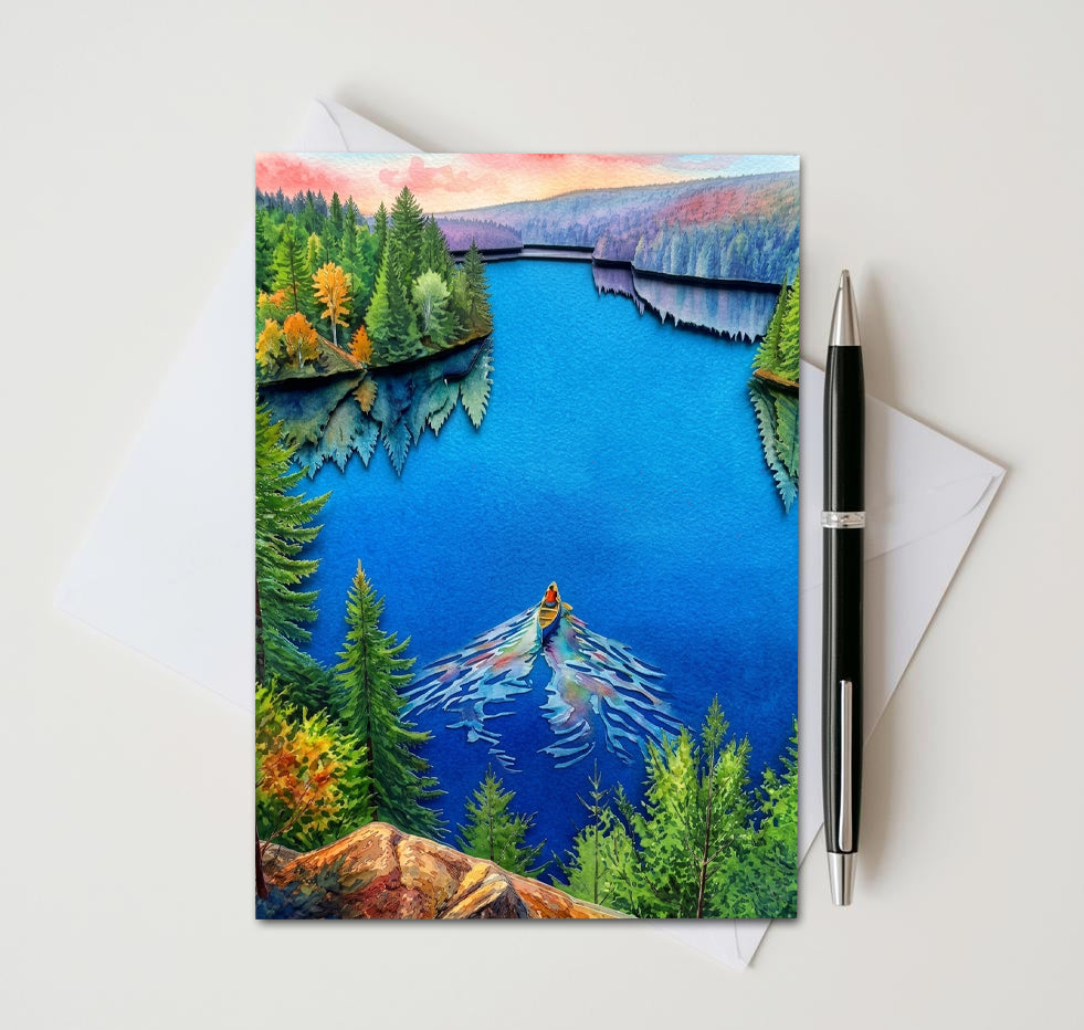 Lake Life Note Card, Handmade 5x7 Great Lakes Nature Greeting card