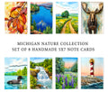 Michigan Note Cards, Set of 8 Handmade 5x7 Nature Variety Greeting Cards