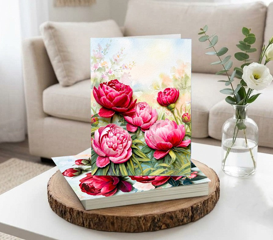 Peony Note Cards | Handmade Nature Stationey Set