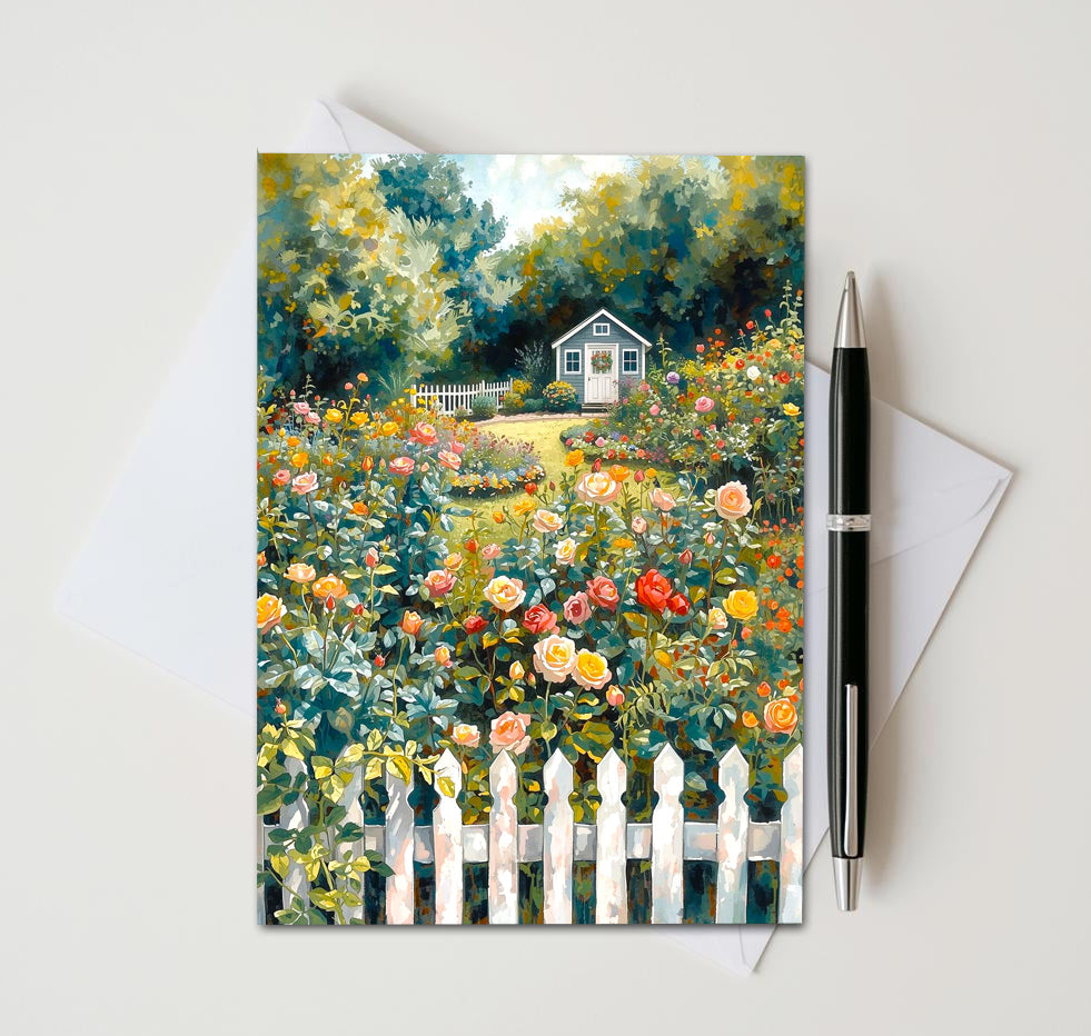 Rose Garden Note Cards | Handmade Nature Stationery Set