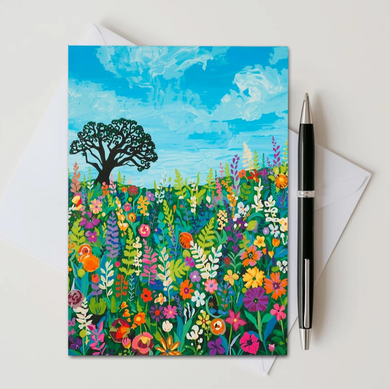 Garden Landscape Note Card | Handmade Nature Stationery