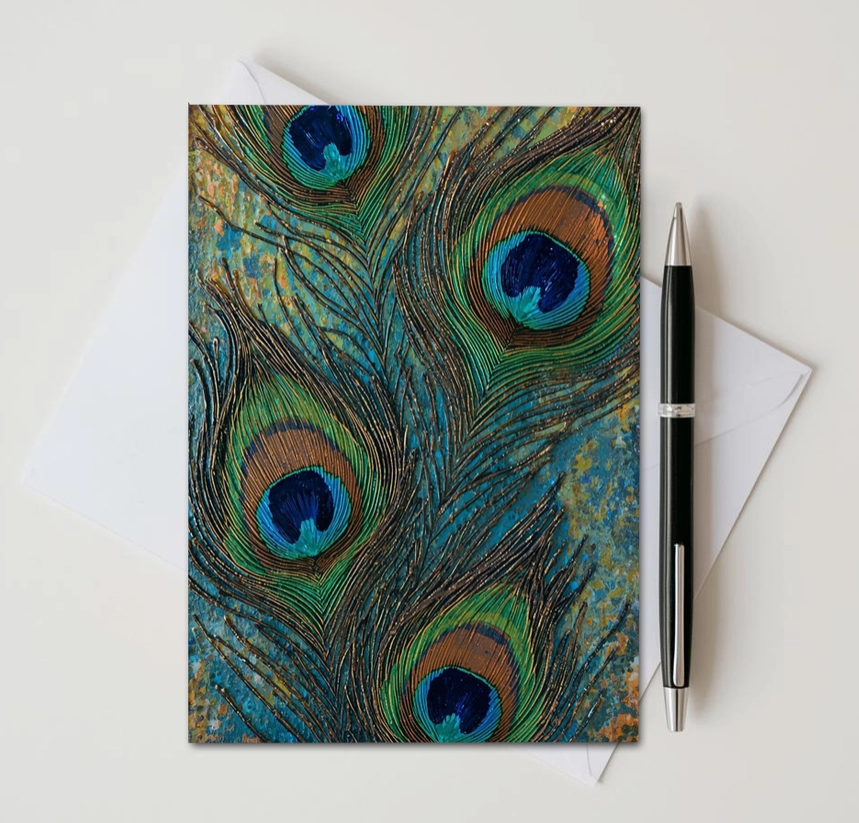 Royal Plume Note Card | Handmade Nature Stationery