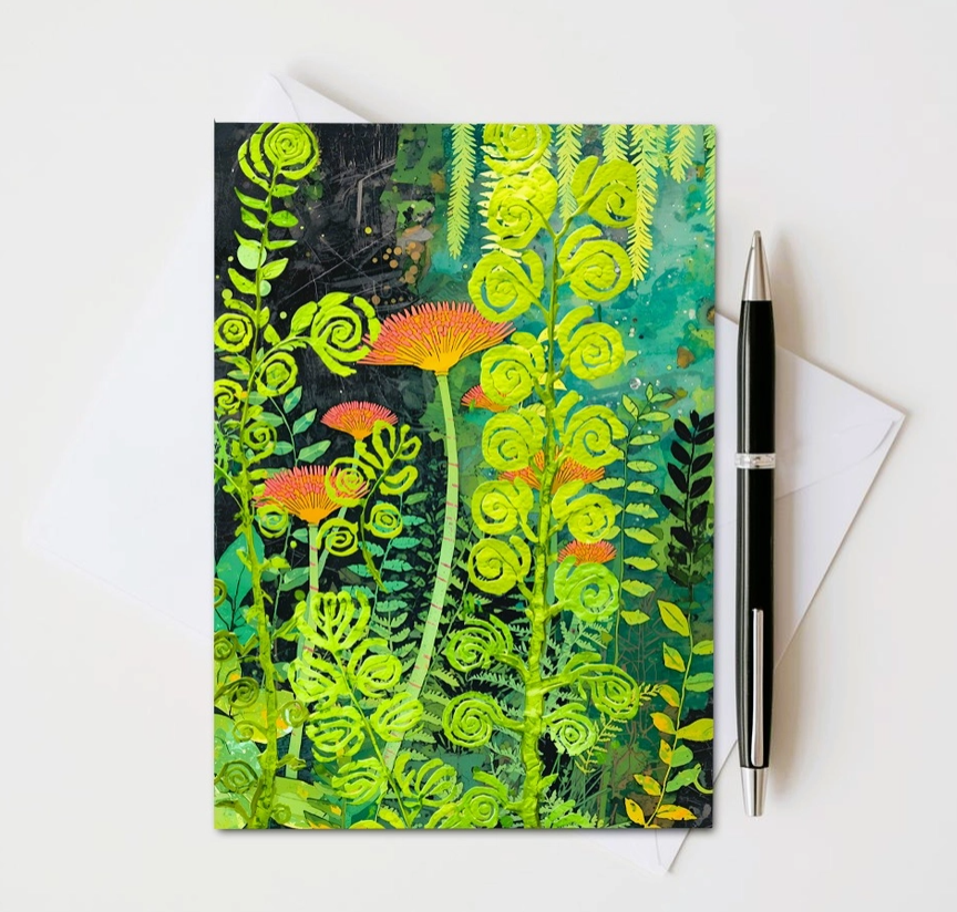 Forest Ferns Note Card | Handmade Nature Stationery