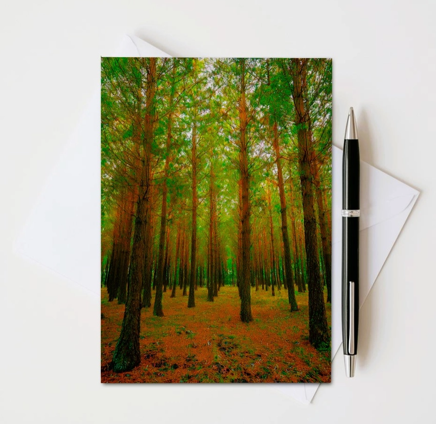 Emerald Grove Tree Note Card | Handmade Nature Stationery