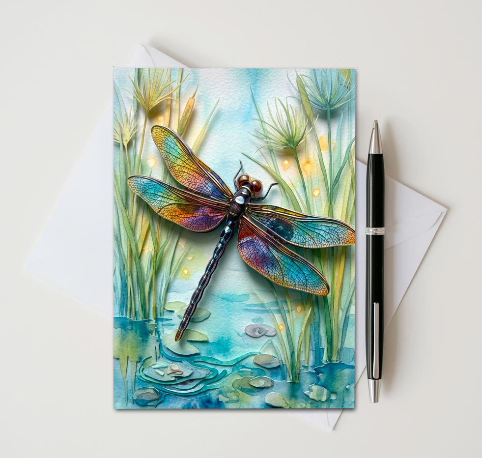 Enchanting Wings Note Cards, Set Of 8 Handmade 5x7 Assorted Greeting Cards