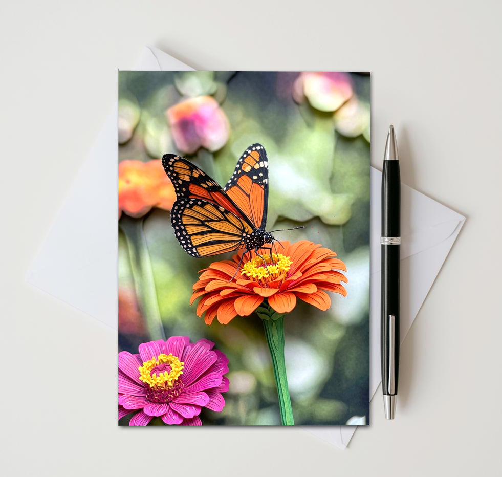 Enchanting Wings Note Cards, Set Of 8 Handmade 5x7 Assorted Greeting Cards