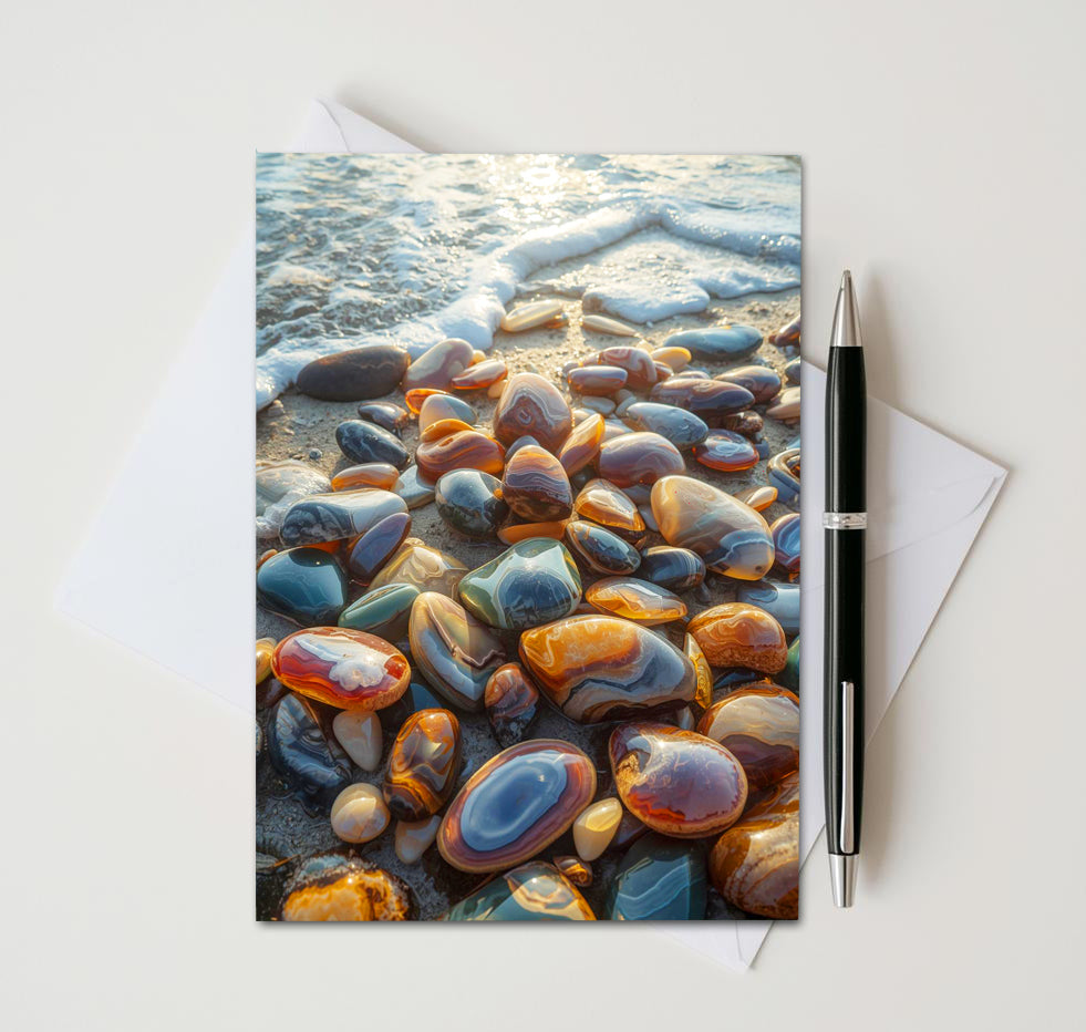 Beach Agate Note Cards | Handmade Nature Stationery Set