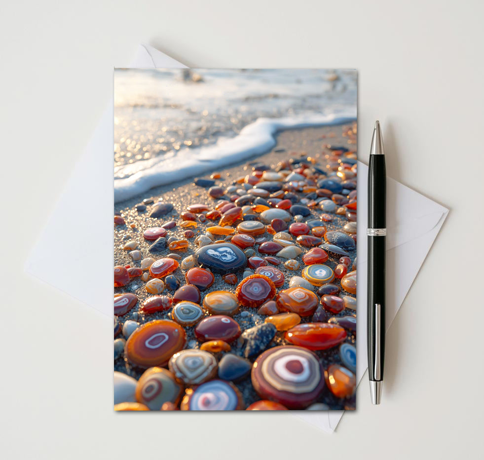 Beach Agate Note Cards | Handmade Nature Stationery Set