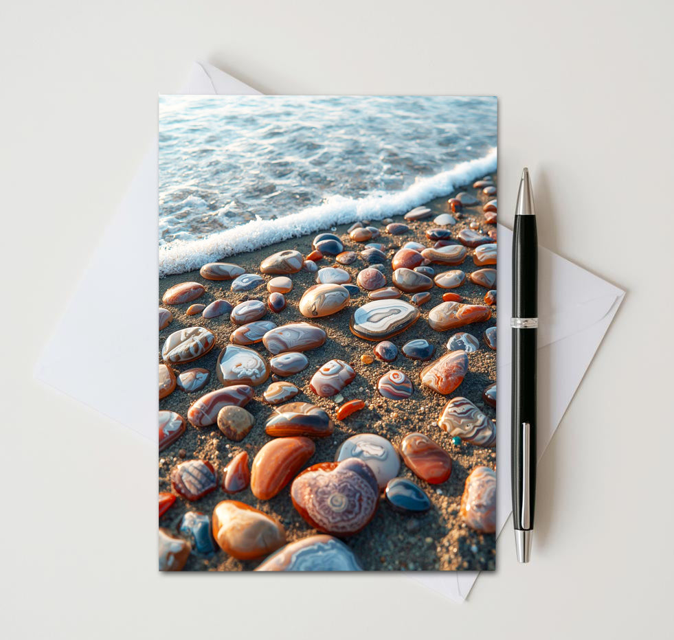 Beach Agate Note Cards | Handmade Nature Stationery Set