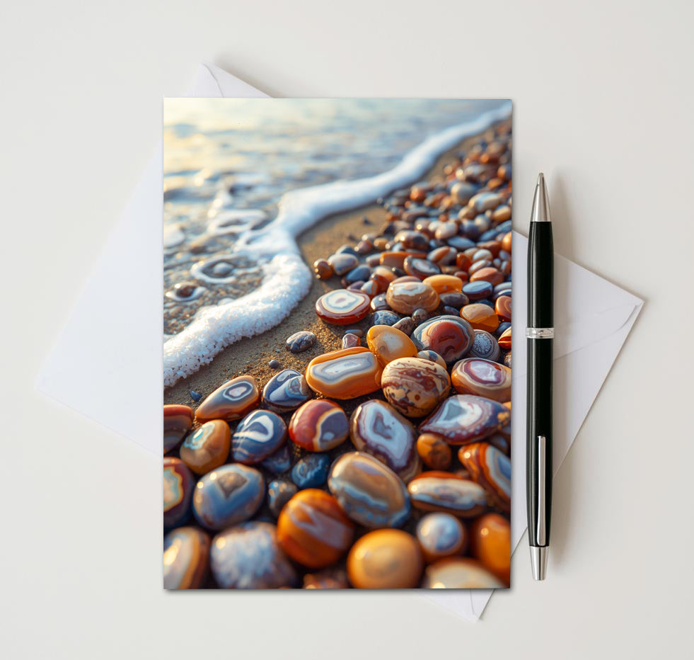 Beach Agate Note Cards | Handmade Nature Stationery Set
