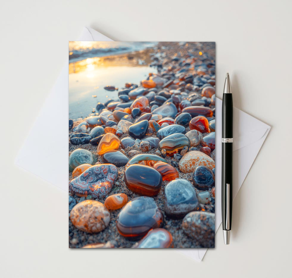 Beach Agate Note Cards | Handmade Nature Stationery Set