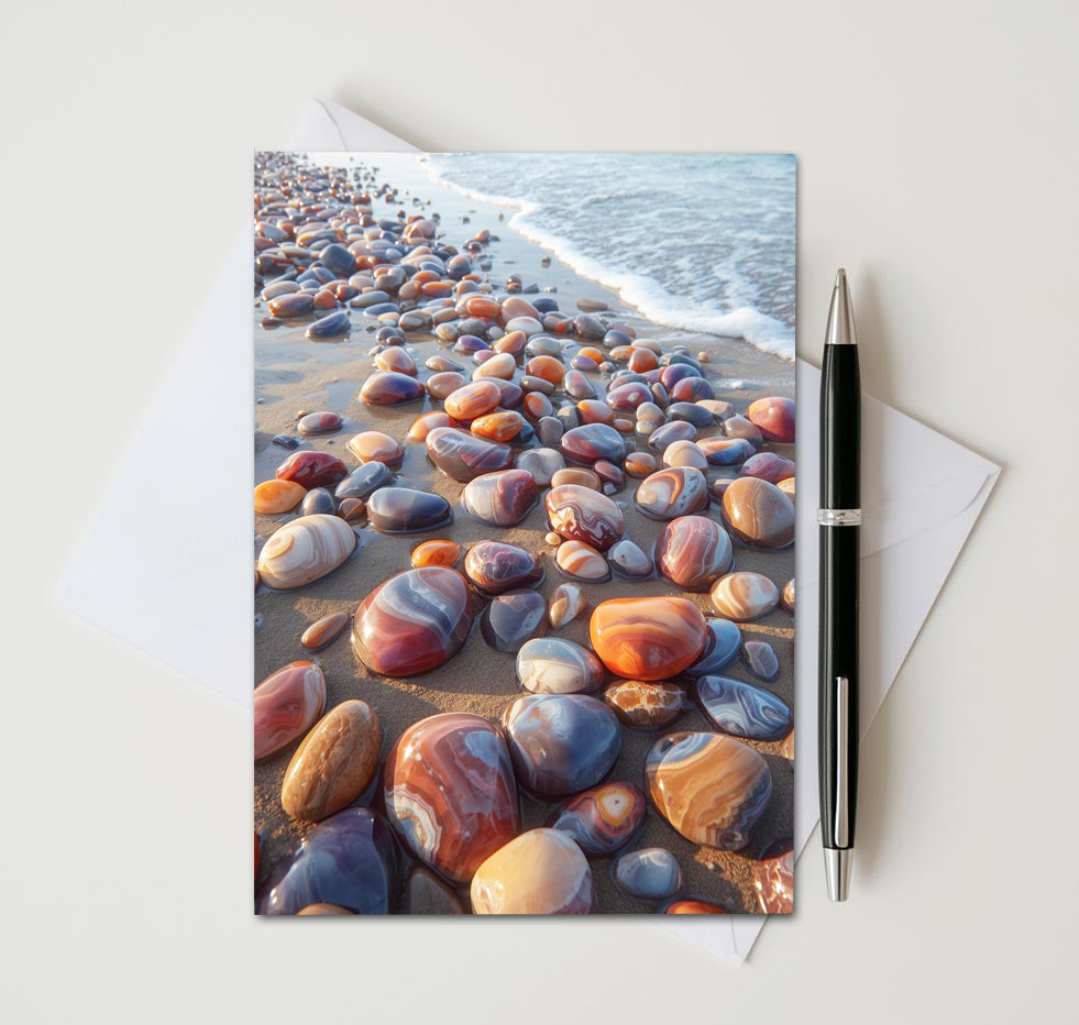 Beach Agate Note Cards | Handmade Nature Stationery Set