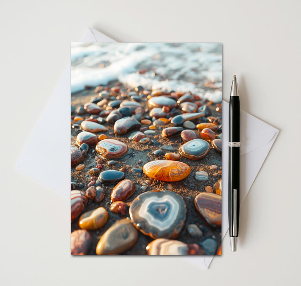 Beach Agate Note Cards | Handmade Nature Stationery Set
