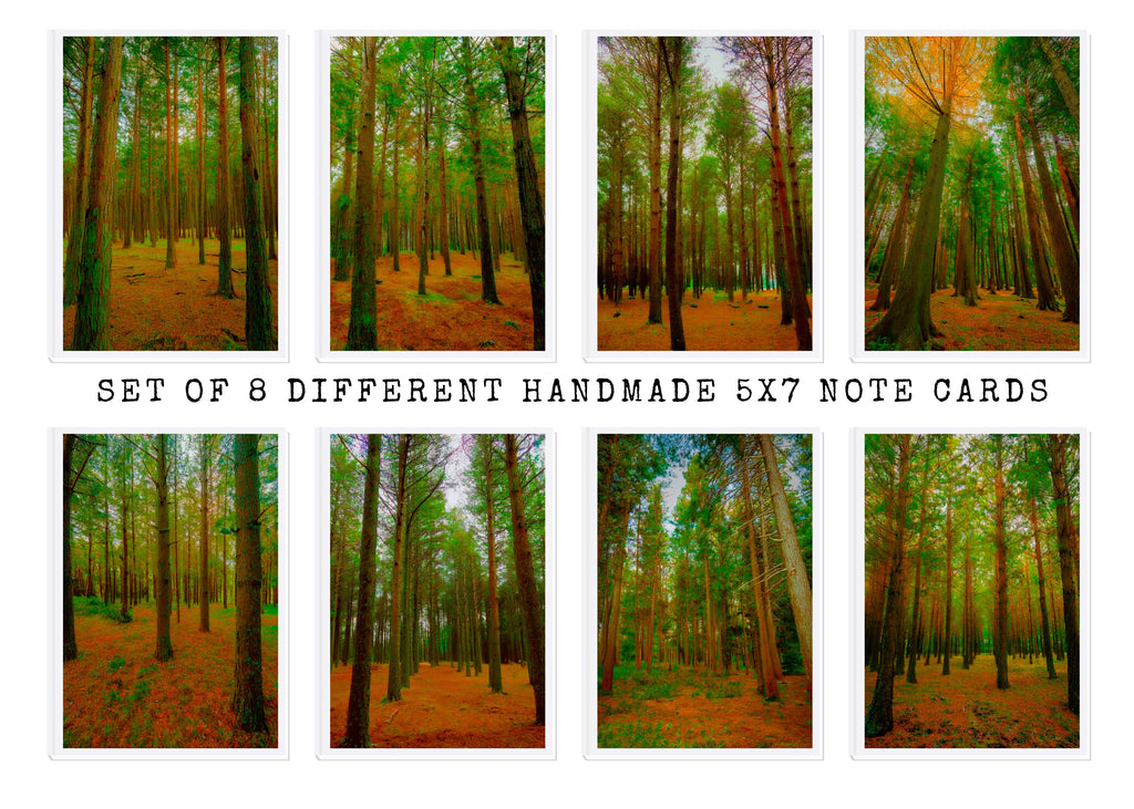 Green Forest Note Cards | Handmade Nature Stationery Set