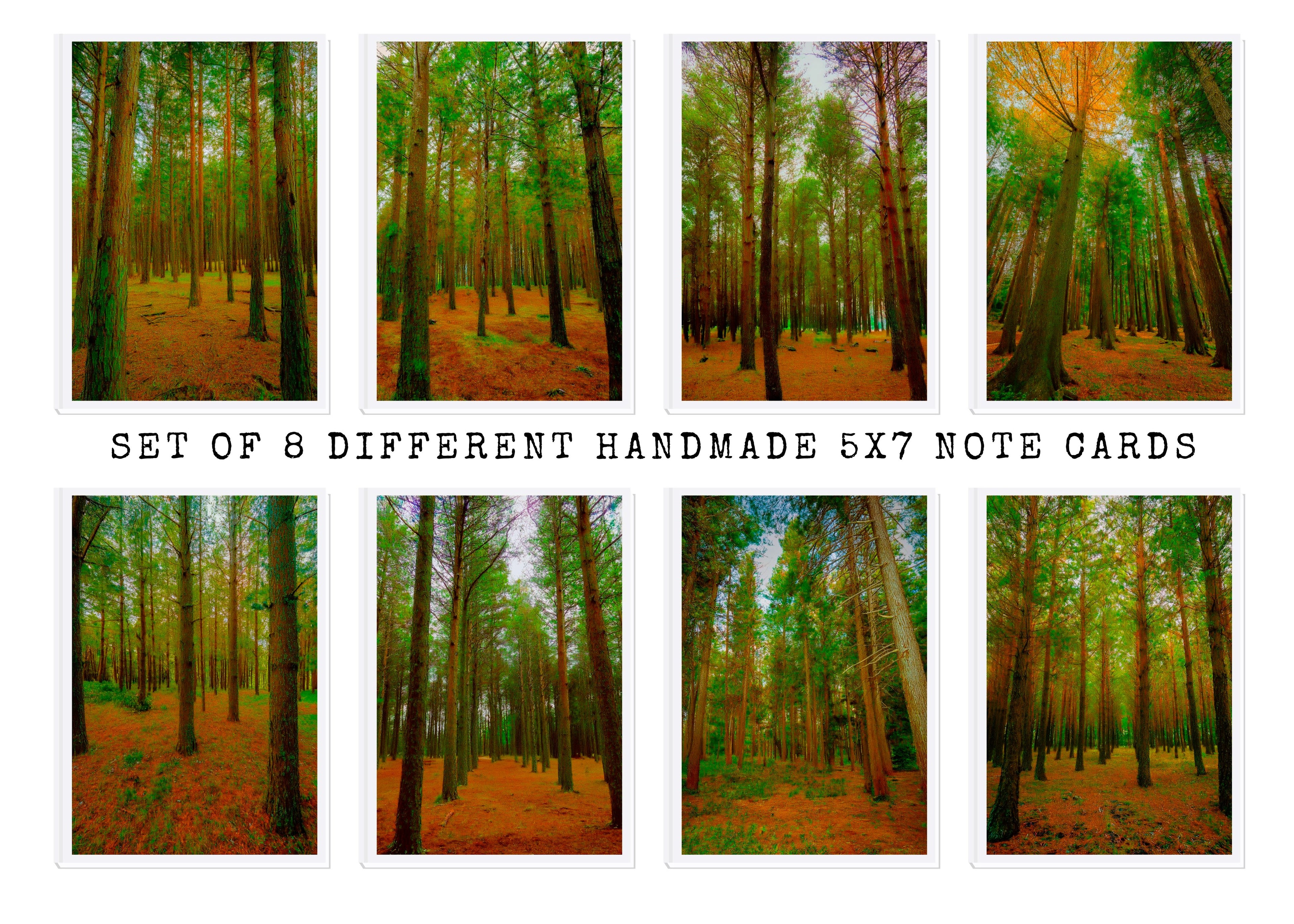 Green Forest Note Cards | Handmade Nature Stationery Set