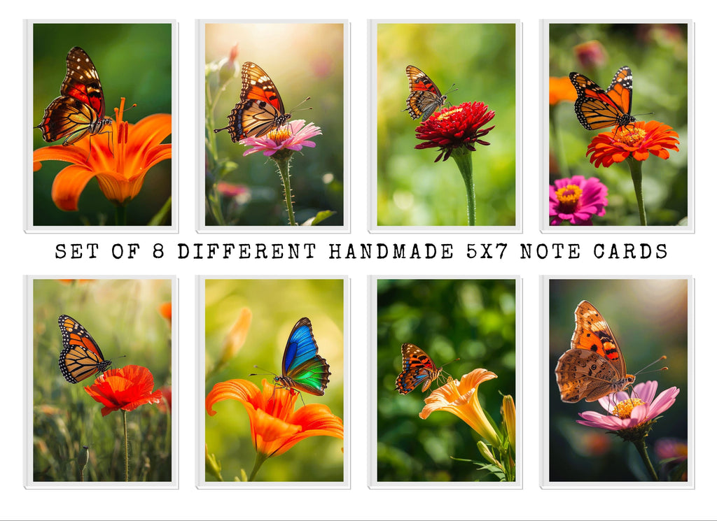 Butterfly Note Cards | Handmade Nature Stationery Set