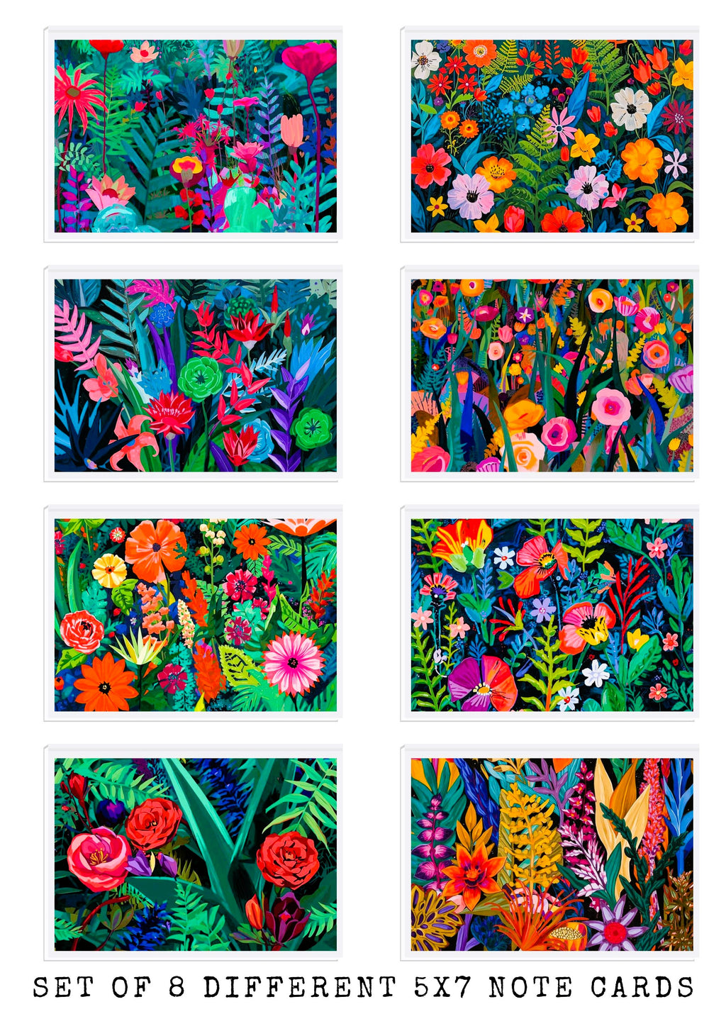 Tropical Flower Note Cards | Handmade Nature Stationery Set