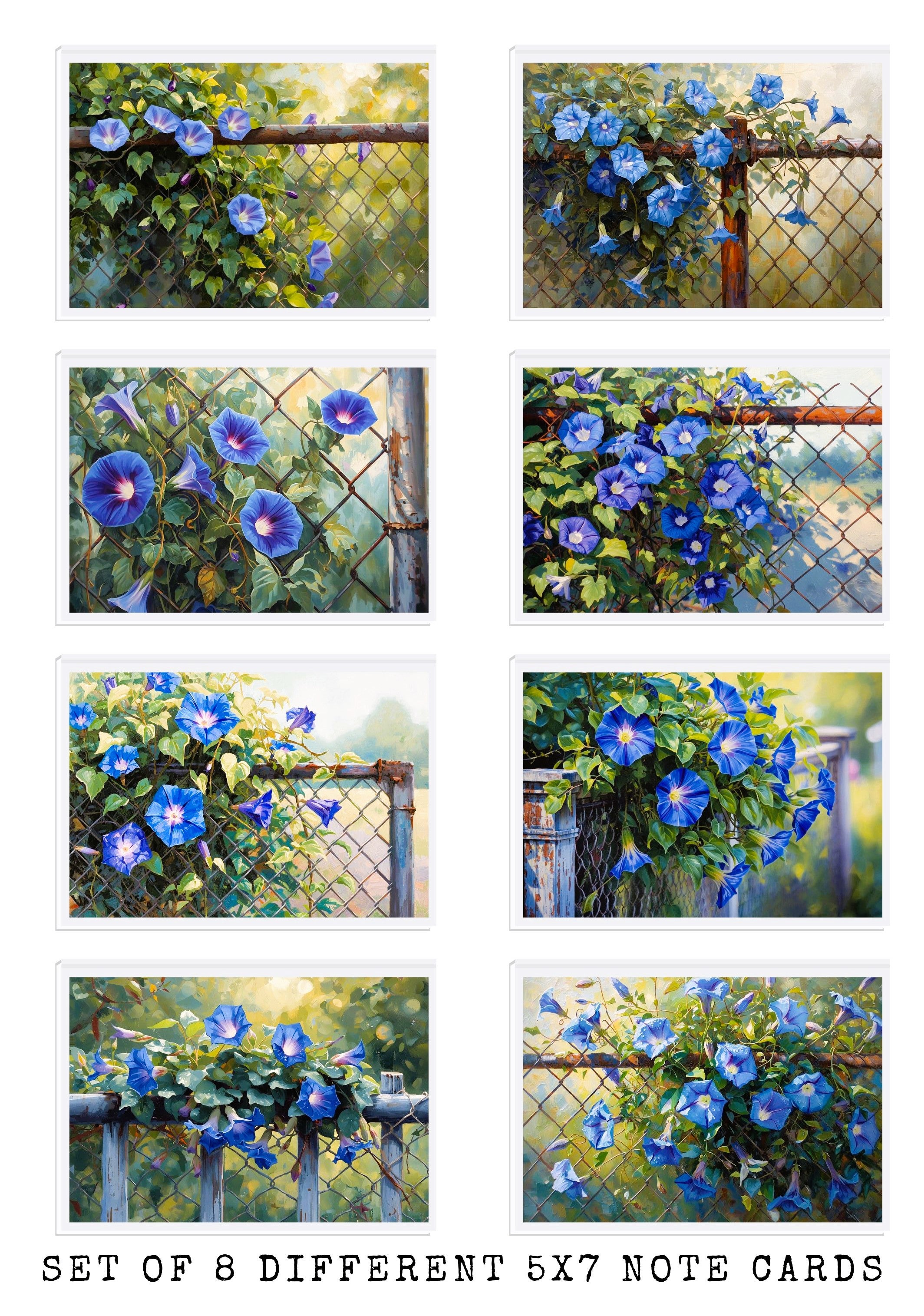 Morning Glory Note Cards | Handmade Nature Stationery Set