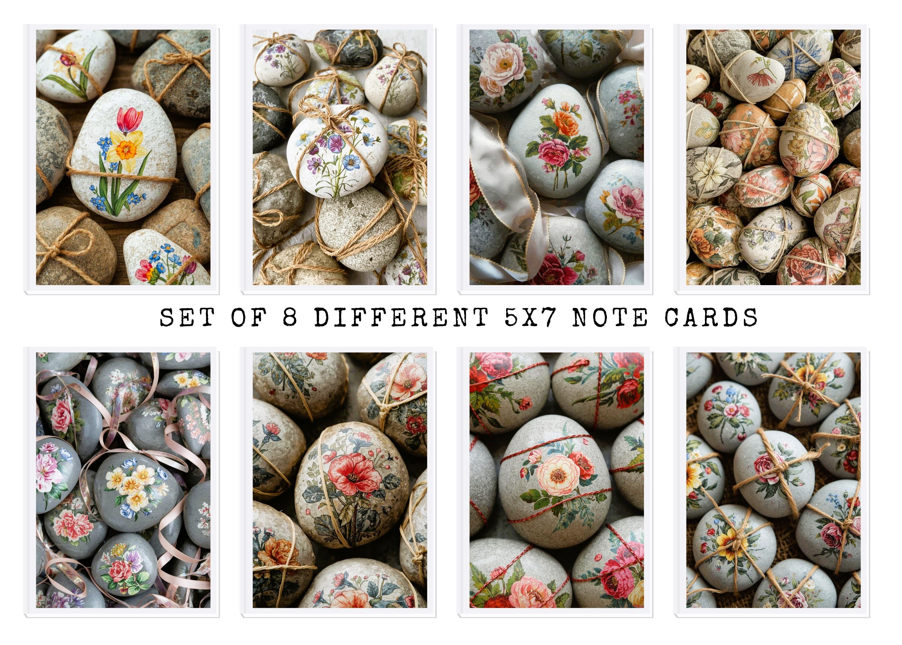 Painted Rock Note Cards | Handmade Nature Stationery Set