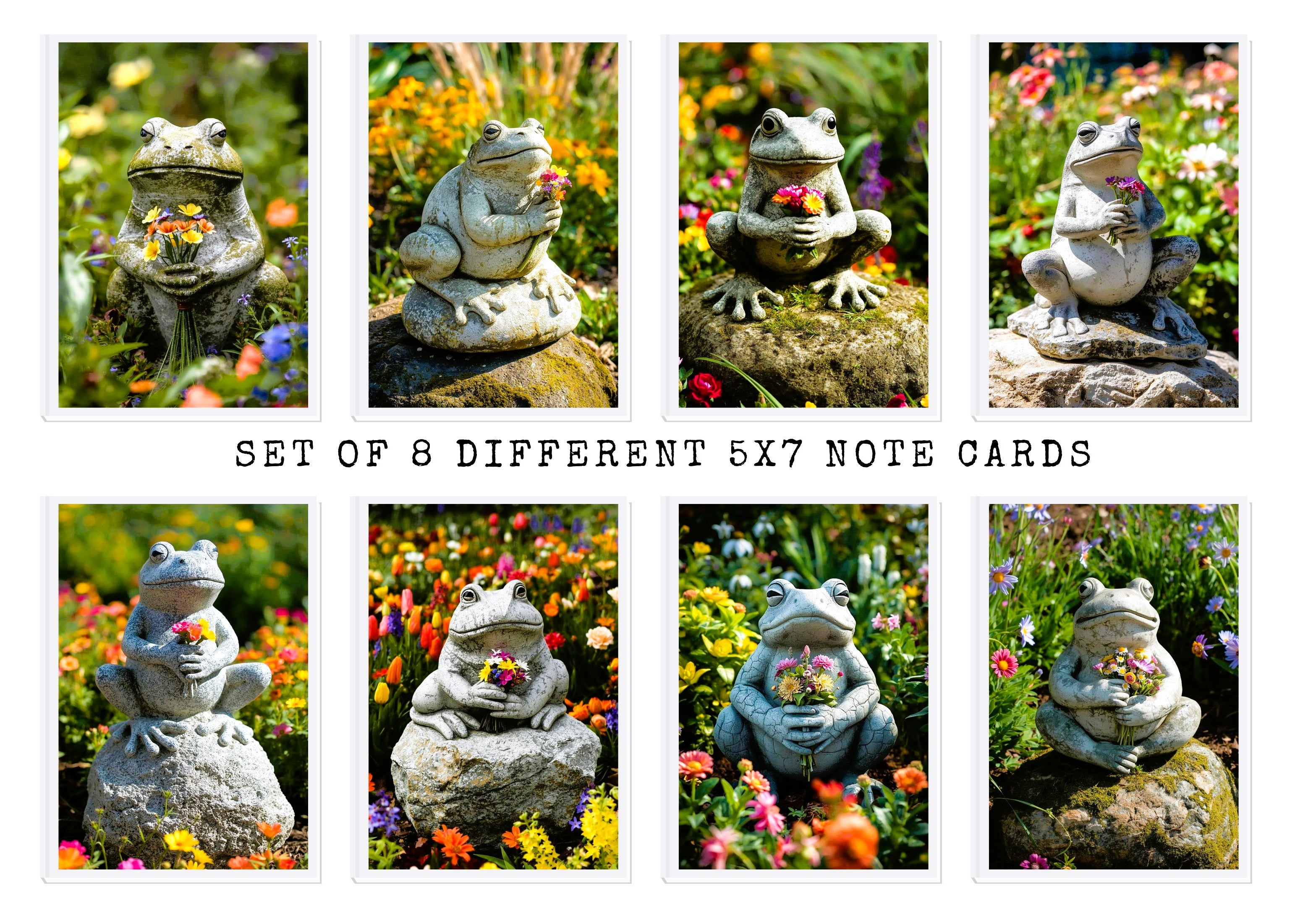 Flower Frog Note Cards | Handmade Nature Stationery Set