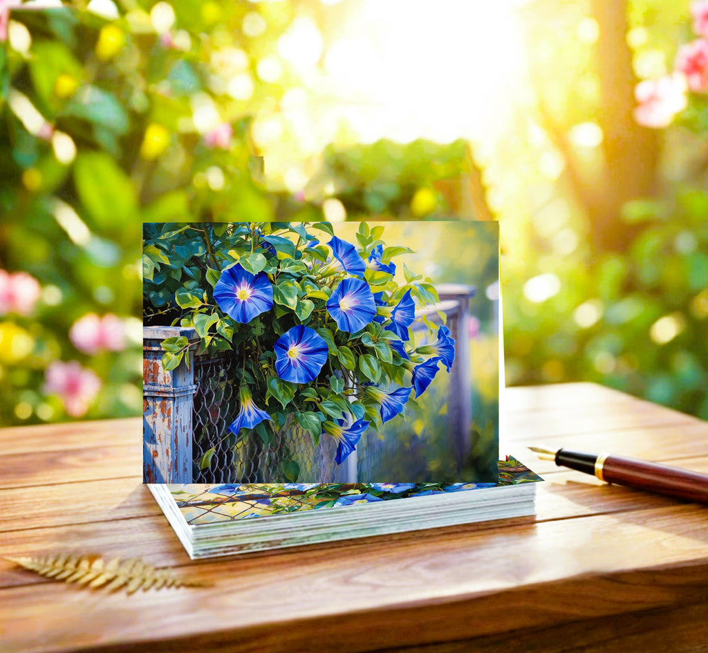 Morning Glory Note Cards | Handmade Nature Stationery Set