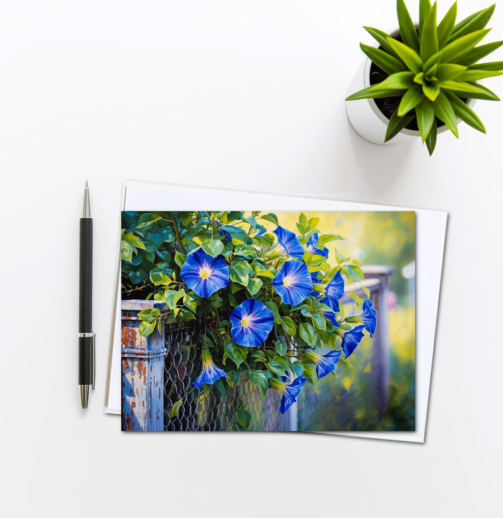 Morning Glory Note Cards | Handmade Nature Stationery Set