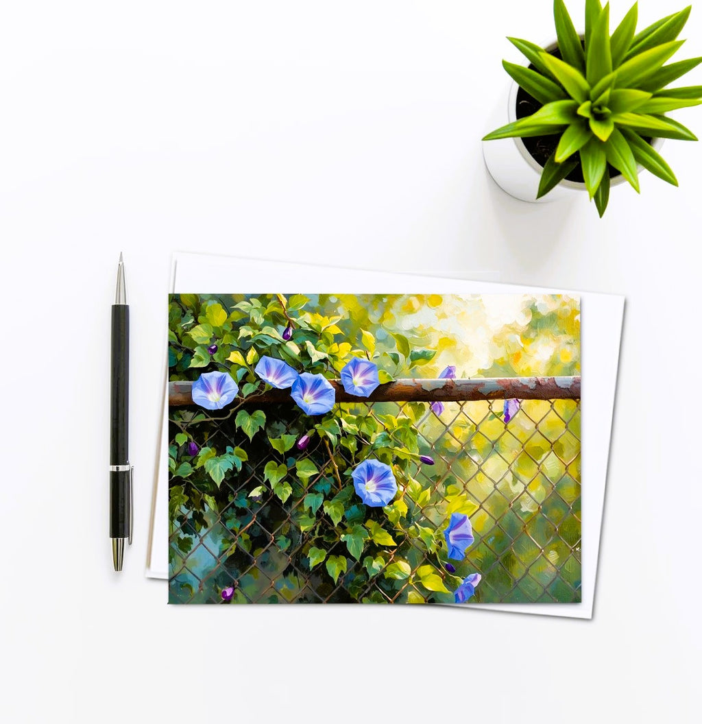 Morning Glory Note Cards | Handmade Nature Stationery Set