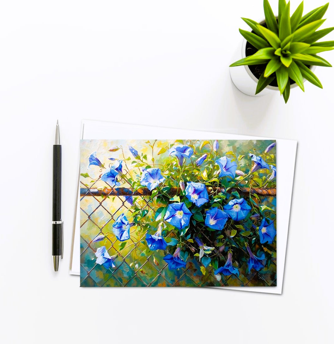 Morning Glory Note Cards | Handmade Nature Stationery Set